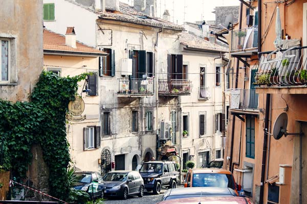 Village with narrow streets